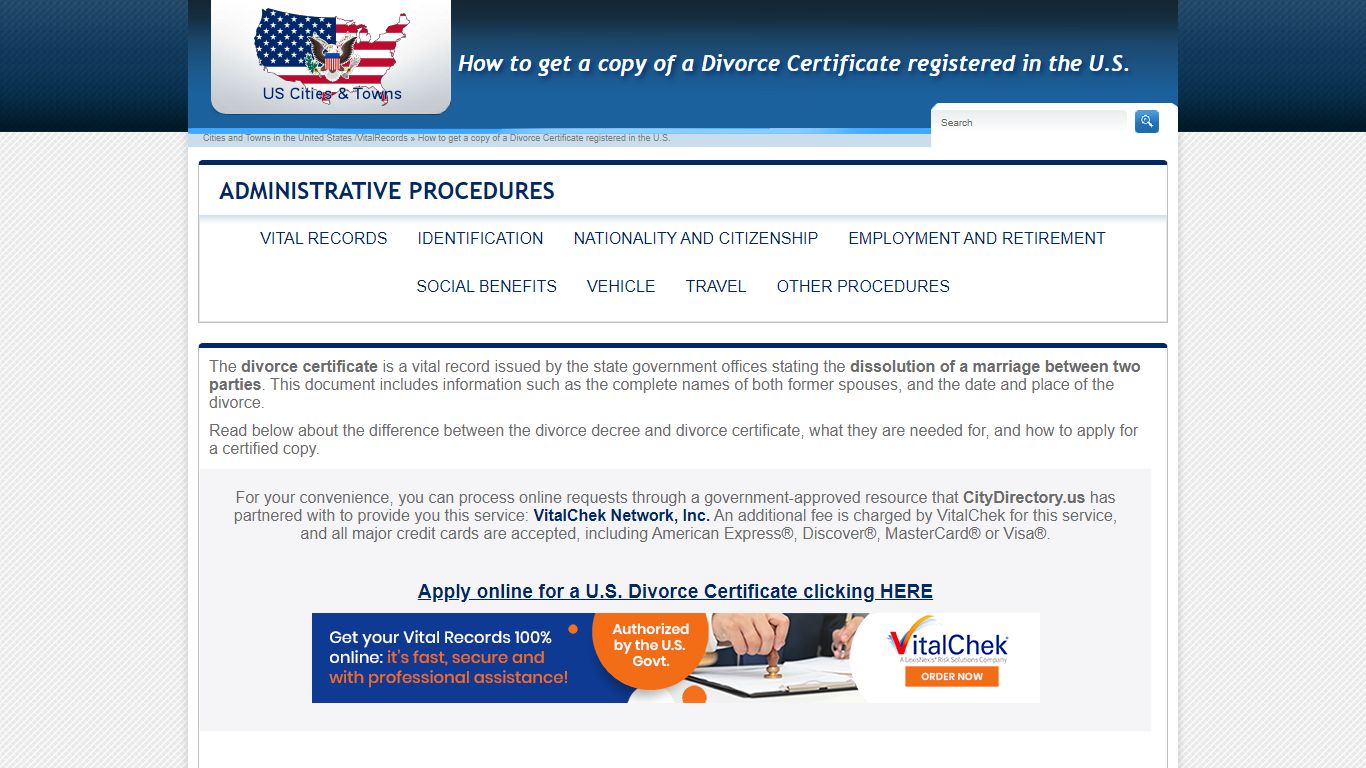 U.S. Divorce certificate: get a copy of your divorce decree online